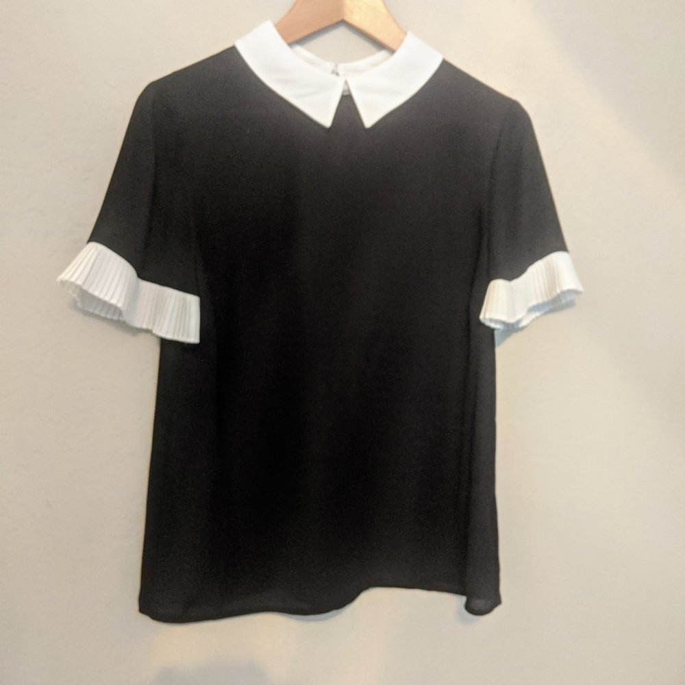 CeCe Colorblocked Collared Blouse - Picture 8 of 11
